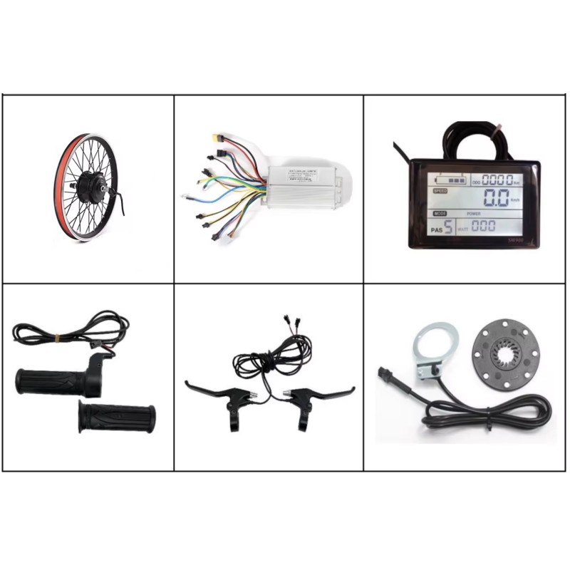 Kit di conversione bici elettrica con motore posteriore 36v 350w per 20, 26, 27,5, 28, 29", 700cc KROXNE - 1  