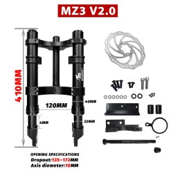 Suspension delantera Monorim MZ3 2.0 con disco 160mm para patinete Segway ZT3 alto rendimiento  - 1  