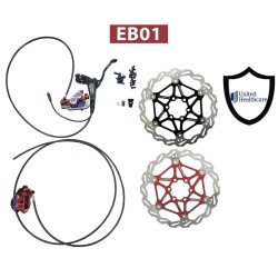 Kit complet de frein hydraulique Monorim EB01 4 pistons - leviers, étriers, câble et disque de frein Monorim - 6 Kit complet de 