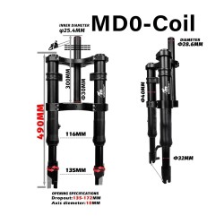Framfjaedring Monorim MD0 Coil Spring 490mm x 165mm  - 15 
Passform: Monorim MD0 Coil Spring 490mm x 165mm foer kompatibla bygge