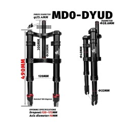 Suspensie fata Monorim MD0-DYUD pentru DYU eBike - hidraulica si aer reglabil  - 5 
Compatibilitate: suspensie fata Monorim MD0-