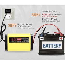 Chargeur de batterie 12V 2A pour batteries plomb-acide 7Ah 12Ah 14Ah 20Ah  - 3 Caractéristiques principales

Écran LCD numérique