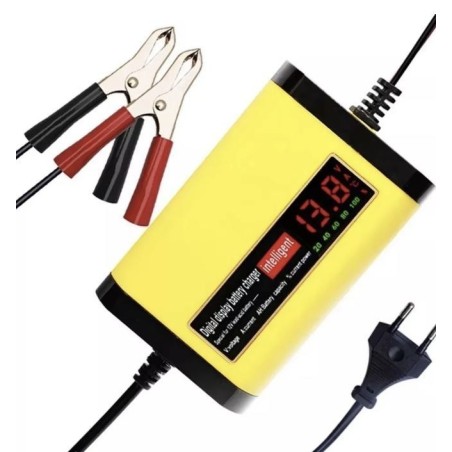 Cargador de batería 12V 2A para baterías de plomo ácido 7Ah 12Ah 14Ah 20Ah  - 2 Características principales

Pantalla digital LC