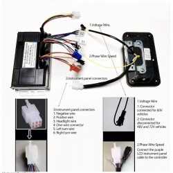 Sinusovy regulator bezkartacoveho motoru sada 48V 84V 50A 3000W s plynem a displejem  - 12 Seznam produktů

Řadič 50A + 1 plynov