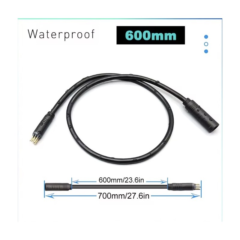 Câble moteur pour vélo électrique et rallonge avec connecteur 9 broches  - 1 Câble moteur et/ou rallonge pour vélo électrique av