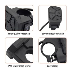 7-in-1 power, light, turn signal and mode switch for iScooter iX3, iX4, iX7 Pro, Smartgyro, Urban Glide or similar  - 2 Compatib