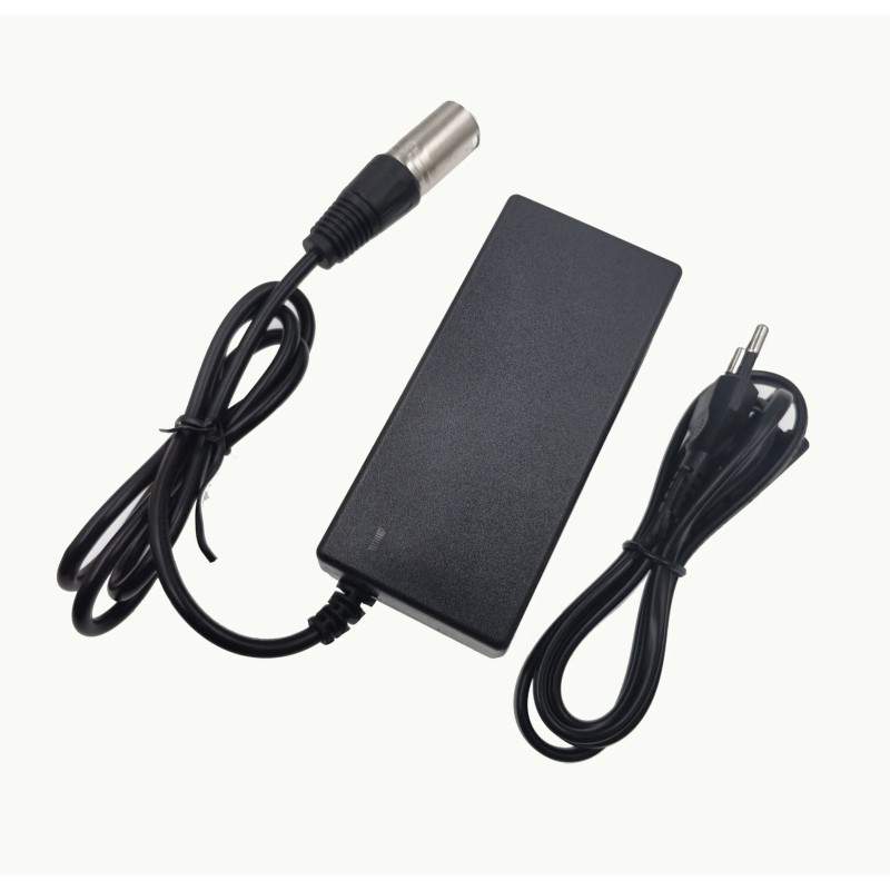 Zariadnyi pristrii dlia elektrosamokata abo elektrovelosypeda 54,6V 2A, 3A, 4A i 5A - 48V - XLR  - 1 Pidkhodyt dlia 48V elektros