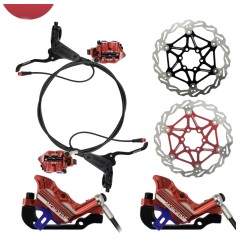 Kit completo freno idraulico Monorim EB01 a 4 pistoncini - leve, pinze, cavo e disco freno Monorim - 1 Kit completo freno idraul