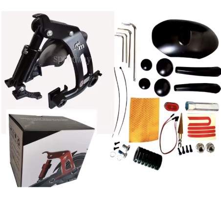 Monorim MXR1-GM bakhjulsupphängning med registreringsskyltsfäste och utdragbar stänkskärm för Ninebot Max Monorim - 25  






M