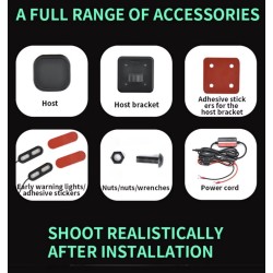 Vízálló holttér-érzékelő rendszer (130°-os szögben) robogóhoz, kerékpárhoz vagy motorkerékpárhoz KROXNE - 7  