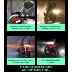 Sistema de deteção de ângulo morto à prova de água (ângulo de 130º) para scooter, bicicleta ou motociclo KROXNE - 11  